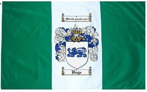 Buge family crest coat of arms flag