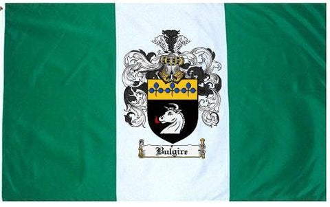 Bulgire family crest coat of arms flag