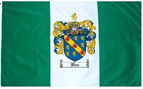Bun family crest coat of arms flag