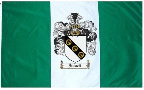 Bunell family crest coat of arms flag