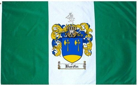 Burdin family crest coat of arms flag
