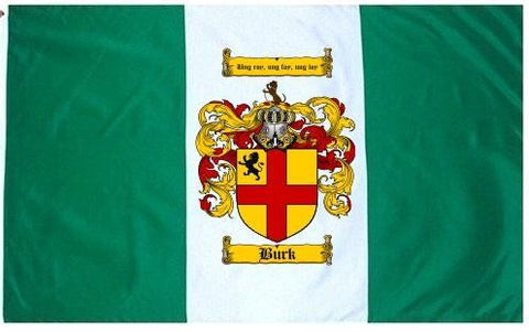 Burk family crest coat of arms flag