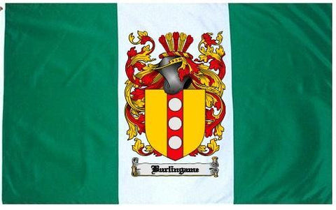 Burlingame family crest coat of arms flag