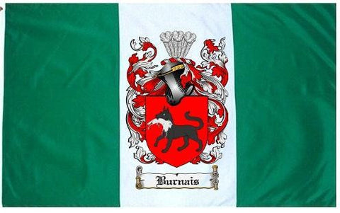 Burnais family crest coat of arms flag