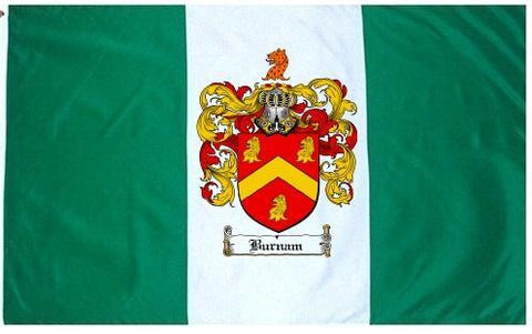 Burnam family crest coat of arms flag