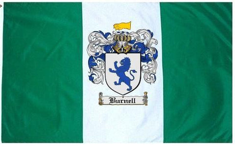 Burnell family crest coat of arms flag