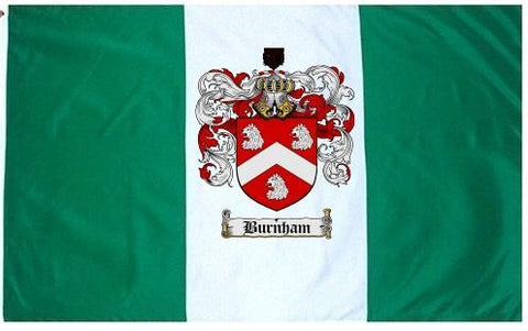 Burnham family crest coat of arms flag