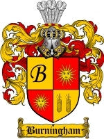 Burningham coat of arms family crest download