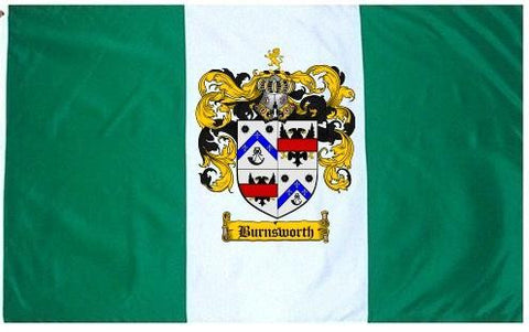 Burnsworth family crest coat of arms flag