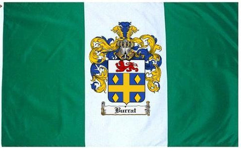 Burrat family crest coat of arms flag