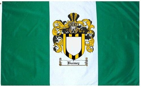 Bursey family crest coat of arms flag
