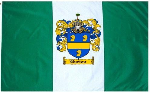 Burton Coat of Arms Flag Family Crest Flag