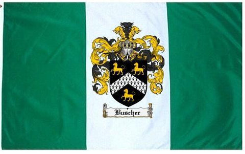 Buscher family crest coat of arms flag