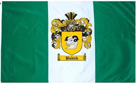 Busick family crest coat of arms flag