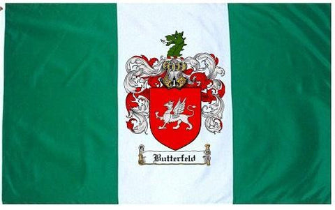 Butterfeld family crest coat of arms flag