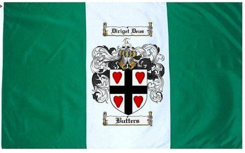 Butters family crest coat of arms flag