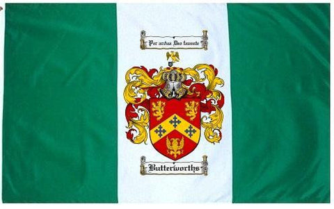 Butterworths family crest coat of arms flag