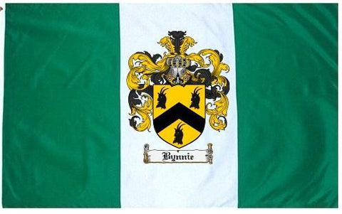 Bynnie family crest coat of arms flag