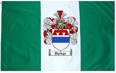 Byrkyn family crest coat of arms flag