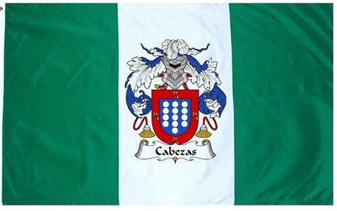 Cabezas family crest coat of arms flag