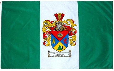 Cabrera family crest coat of arms flag