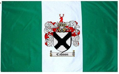 Cahoon family crest coat of arms flag