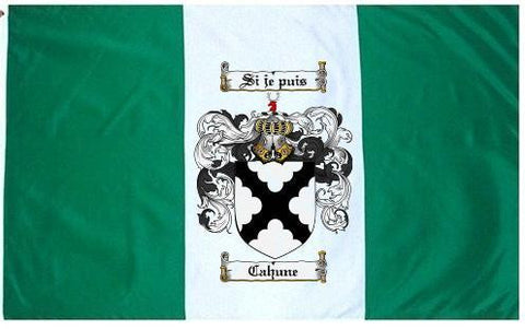 Cahune family crest coat of arms flag
