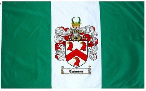 Caissey family crest coat of arms flag