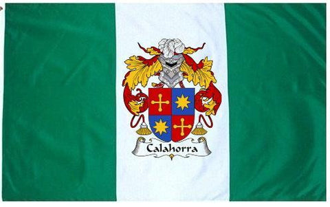 Calahorra family crest coat of arms flag