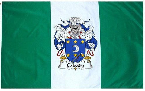 Calzada family crest coat of arms flag