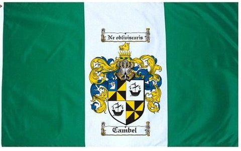 Cambel family crest coat of arms flag