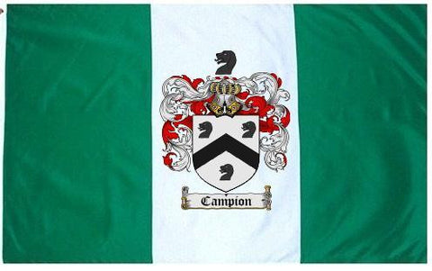 Campion family crest coat of arms flag