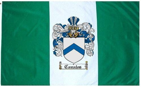 Canales family crest coat of arms flag