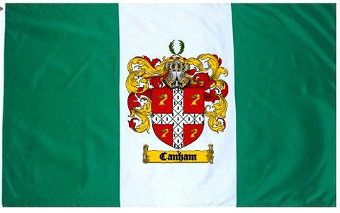 Canham family crest coat of arms flag