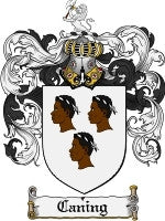Caning coat of arms family crest download