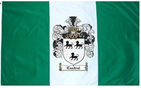 Cantrel family crest coat of arms flag