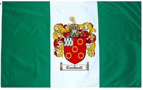 Cantwall family crest coat of arms flag