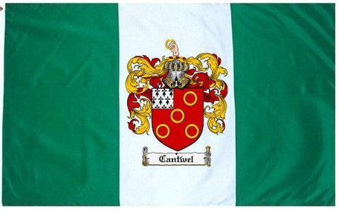 Cantwel family crest coat of arms flag