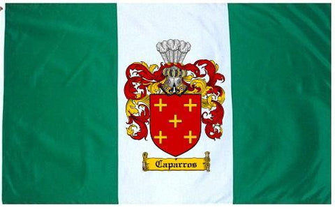 Caparros family crest coat of arms flag