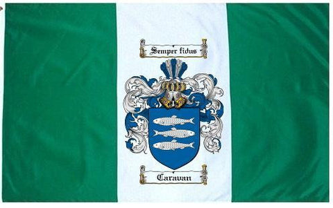 Caravan family crest coat of arms flag