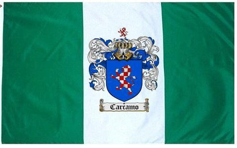 Carcamo family crest coat of arms flag