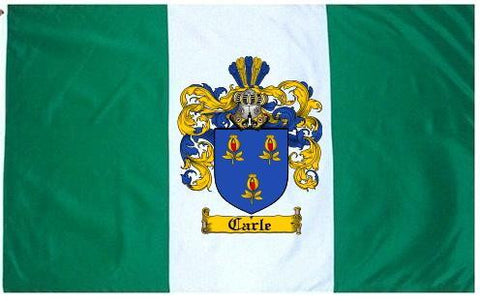 Carle family crest coat of arms flag