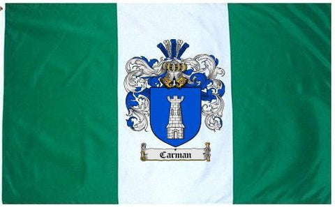 Carman family crest coat of arms flag