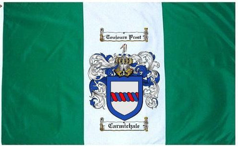 Carmichale family crest coat of arms flag
