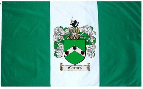 Carnes family crest coat of arms flag