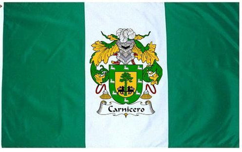 Carnicero family crest coat of arms flag
