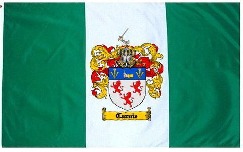 Carnie family crest coat of arms flag