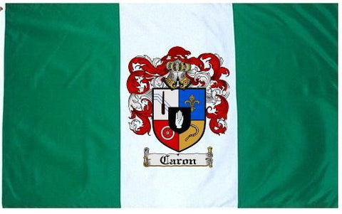 Caron family crest coat of arms flag