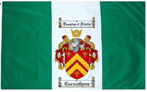 Carouthers family crest coat of arms flag