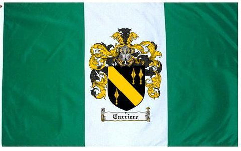 Carriere family crest coat of arms flag